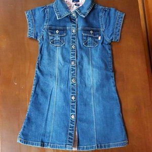 Baby  girls denim (stretch) dress with matching underpants NWT